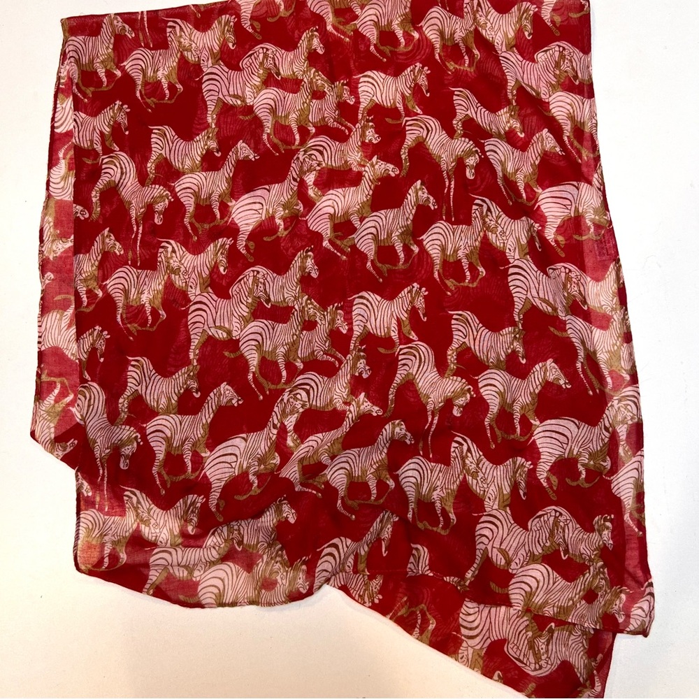 Scarf Chameleon Zebras Semi Sheer Cotton Blend Paprika color South Africa